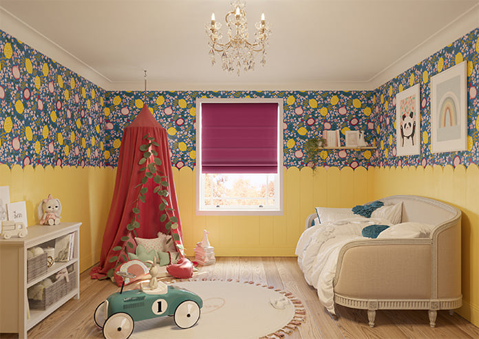 Kyoto Faux Silk, Pink Rouge - Motorised Roman Blind - Image 8